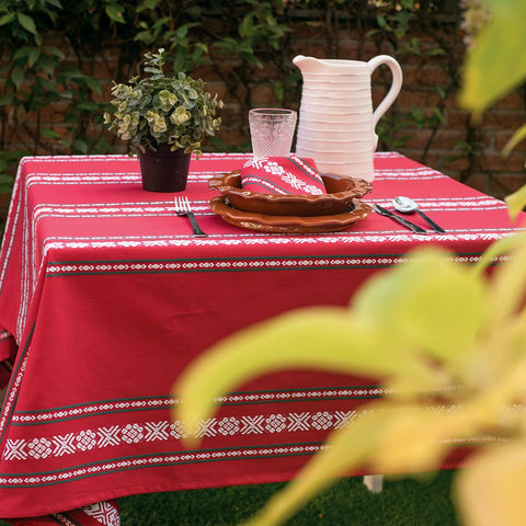 Mantel-Servilletas-Vasca-Algodon-hosteleria-rojo-2