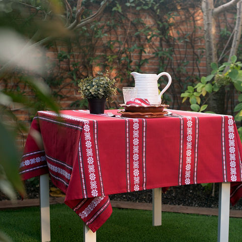 Mantel-Servilletas-Vasca-Algodon-hosteleria-rojo-3