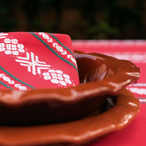 Mantel-Servilletas-Vasca-Algodon-hosteleria-rojo